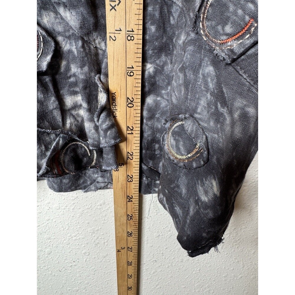 Design Todays Boho Jacket Wire Ruffle Collar Art Big Button - Picture 8 of 11